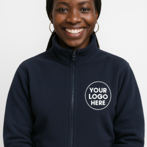 Navy blue zip-up jacket