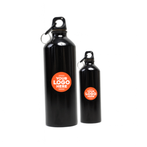 Customizable Black Aluminum Water Bottle